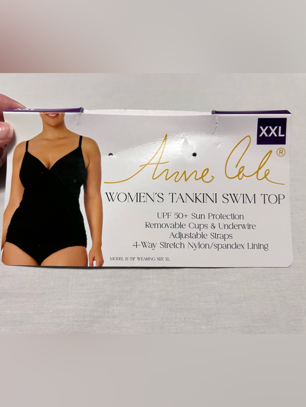 NWT Anne Cole Limited Edition Women's Tankini Top black size XXL - Picture 10 of 11